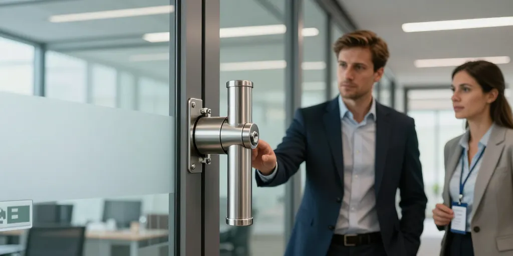 barre anti-panique avec serrure extérieure